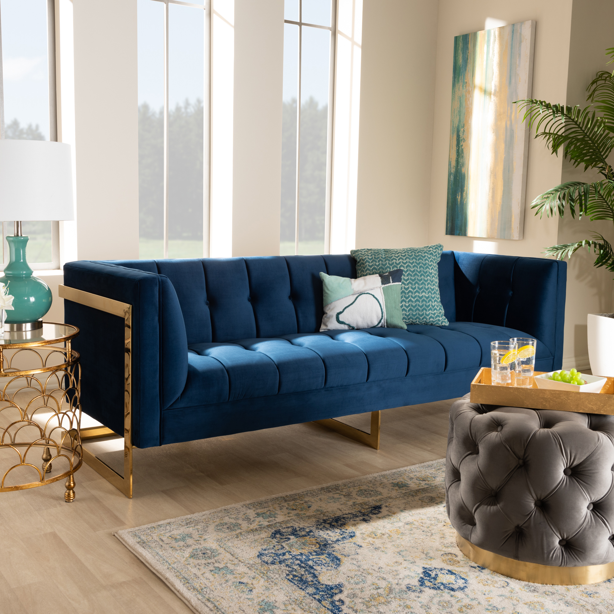 Blue gold deals sofa